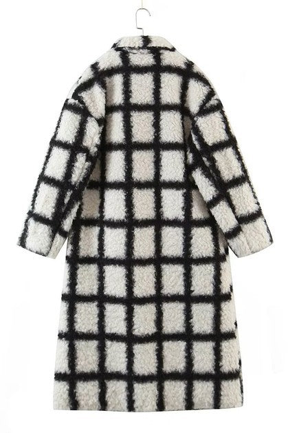 Wool plaid coat