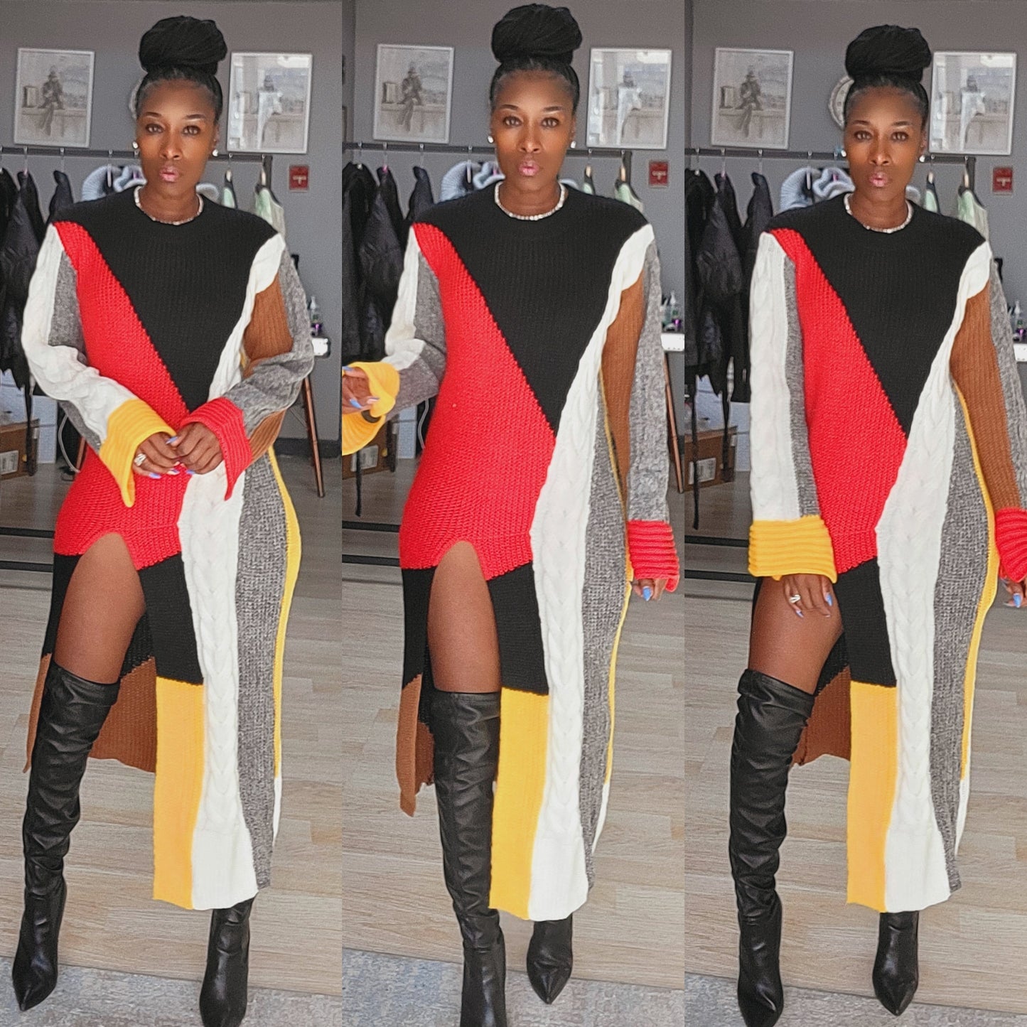 The cable knit maxi dress