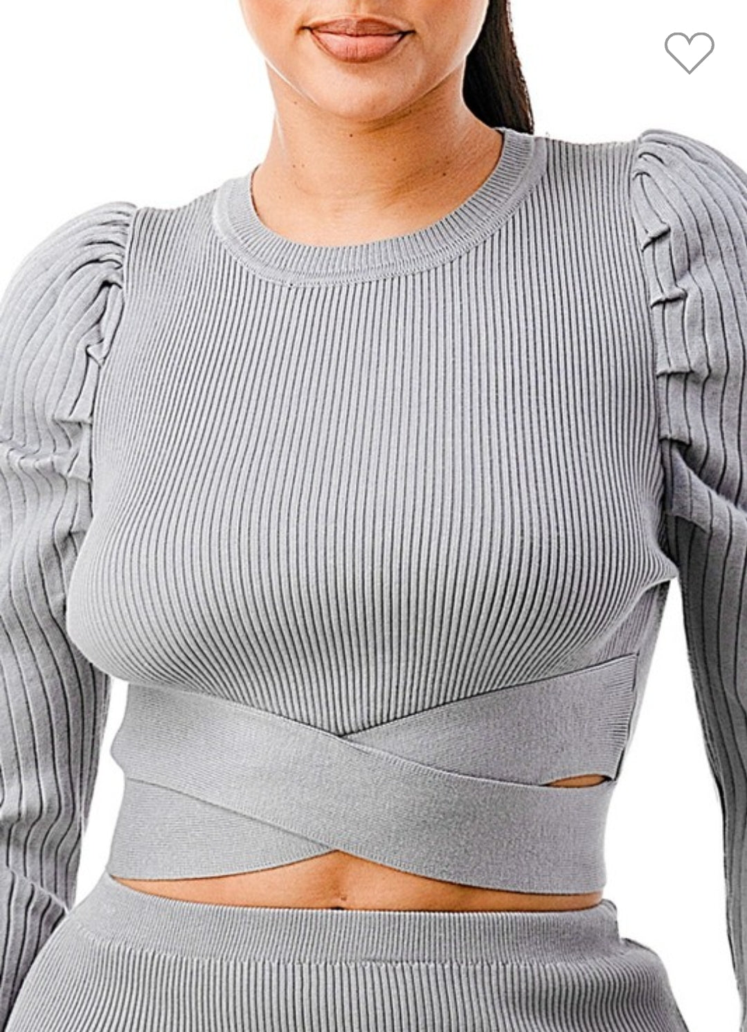 Ribbed knit skirt set