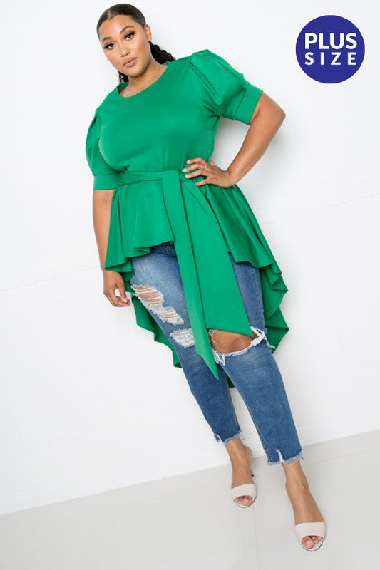 HI-LO PEPLUM TOP