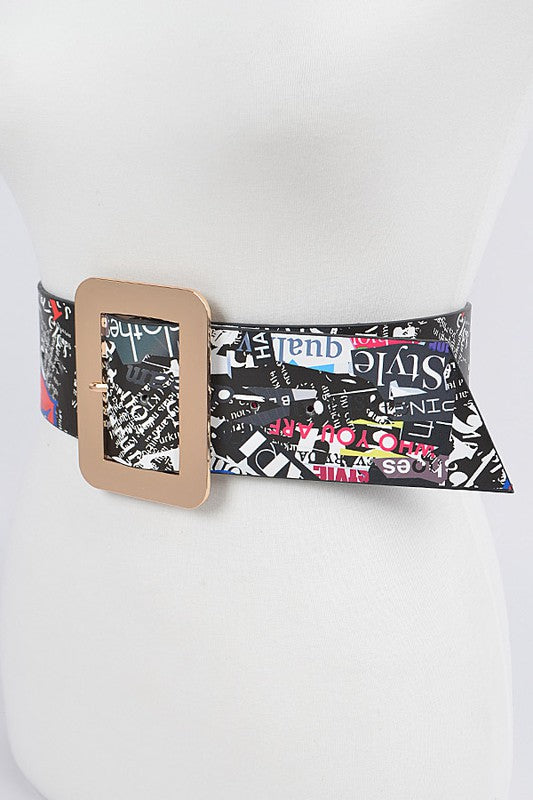 Letter Print Belt