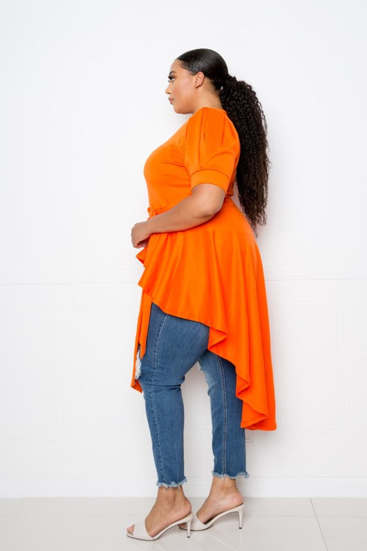 HI-LO PEPLUM TOP