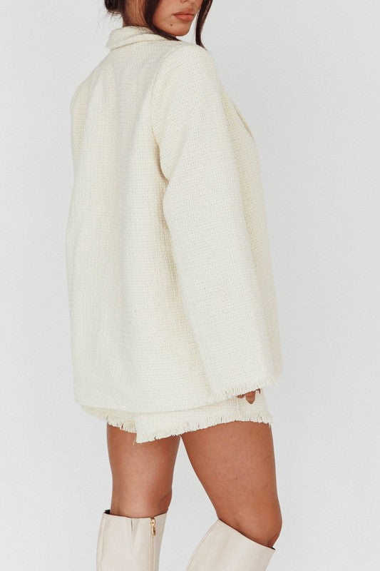 TWO PIECE KNITTED CARDIGAN SHORTS SET