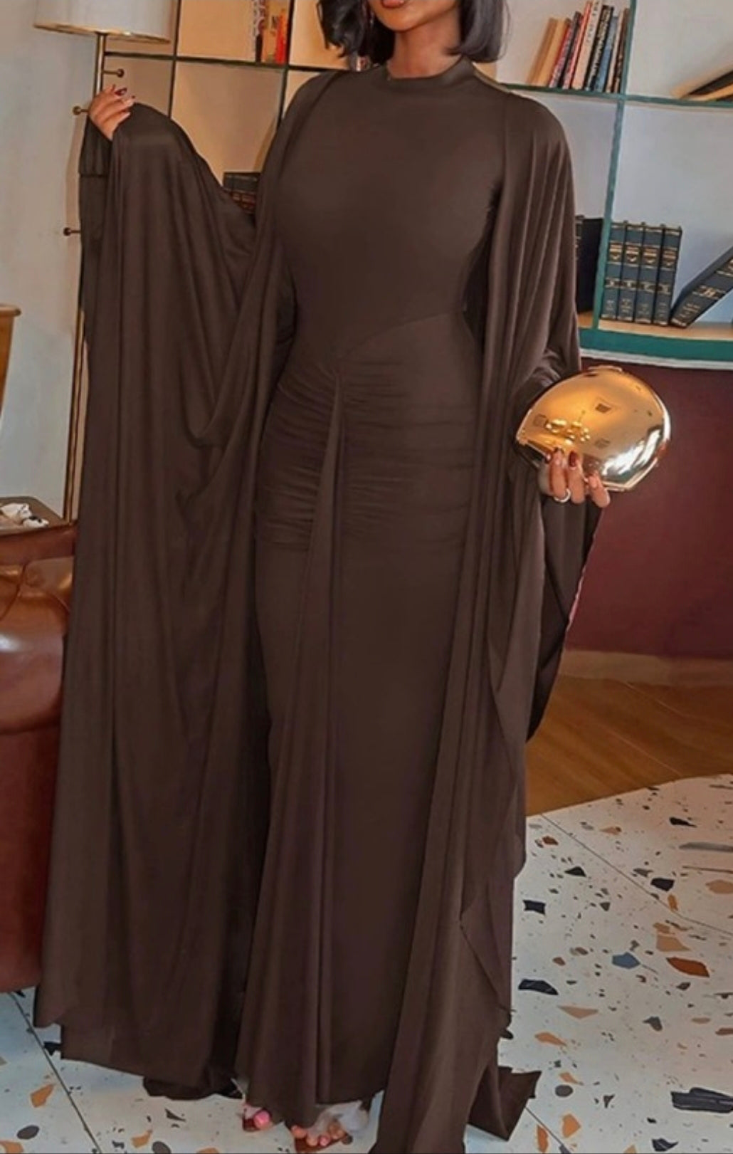 Mock neck maxi
