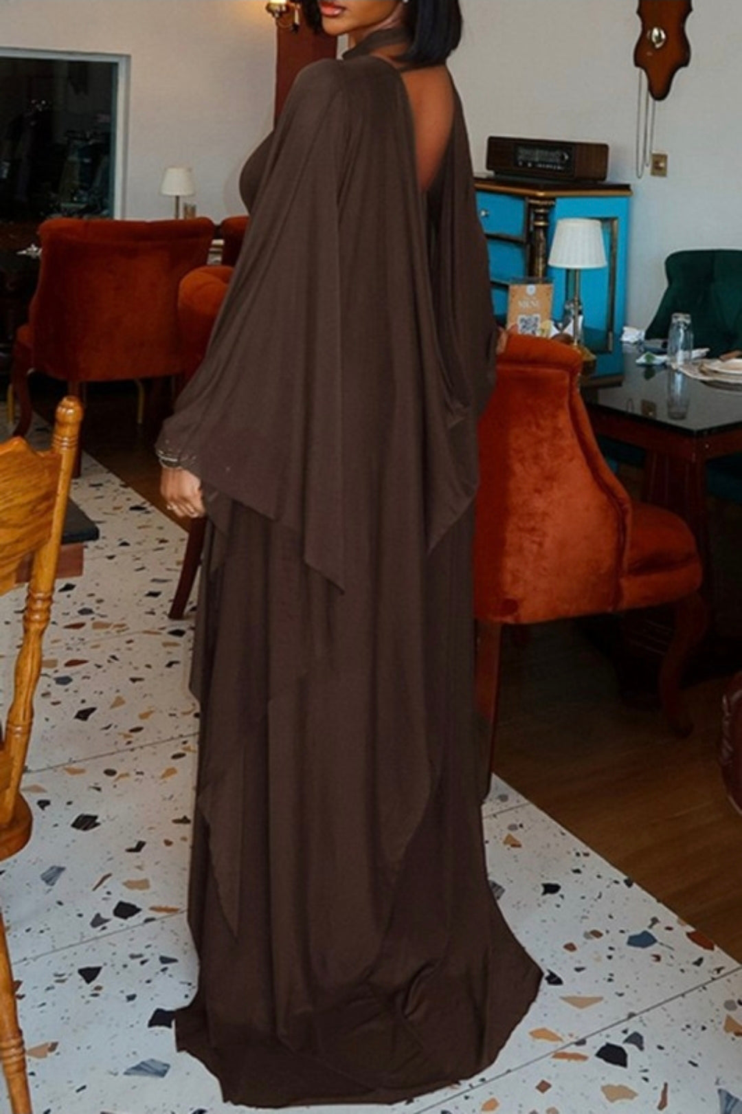Mock neck maxi
