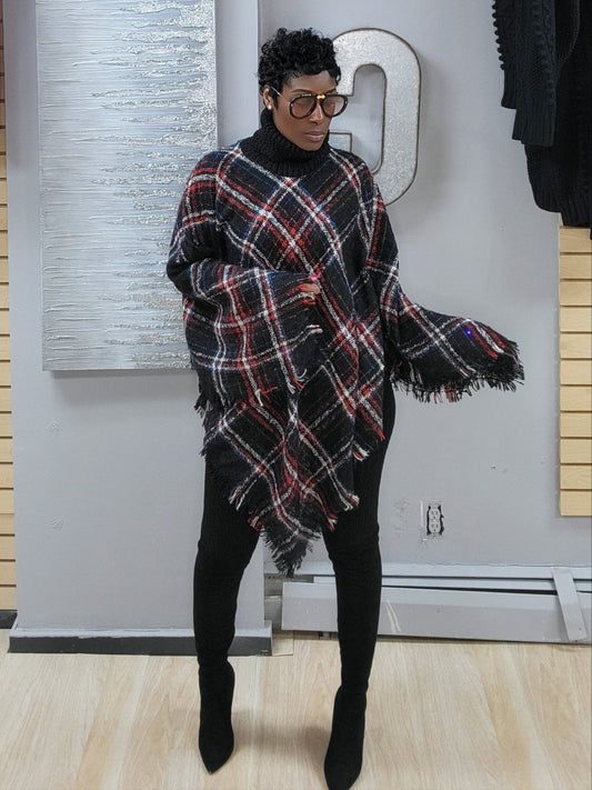 Plaid Poncho