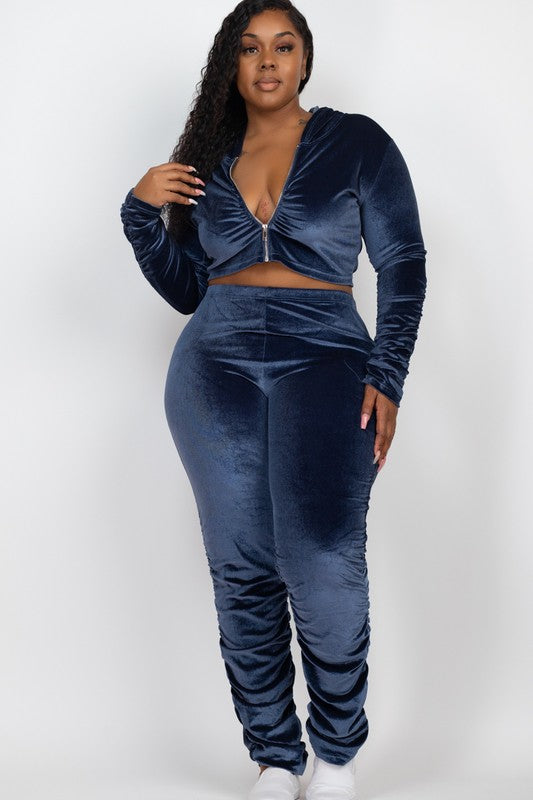 Velour Ruched Set