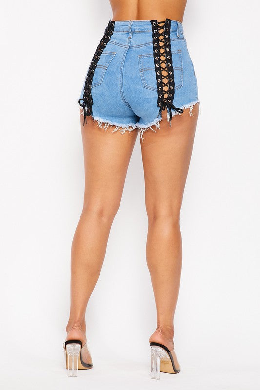 The back lace shorts